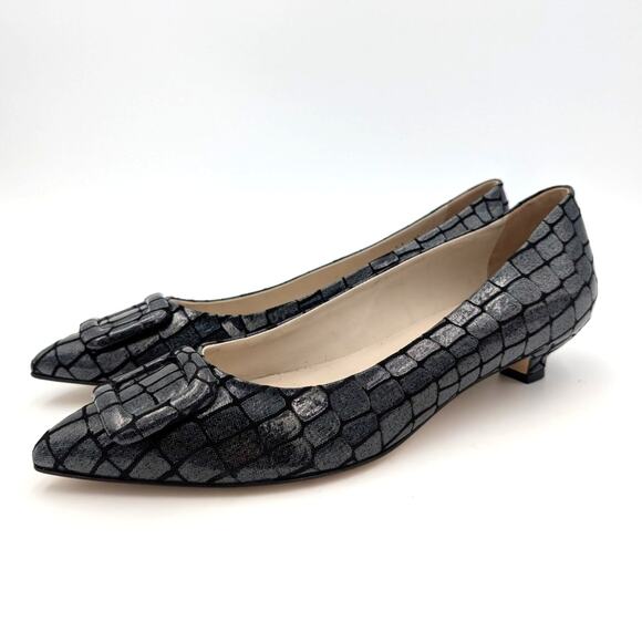 $290 Amalfi by Rangoni Amsterdam Pointed Toe Pump Black Benigni Size US11M EU42 - Picture 1 of 7
